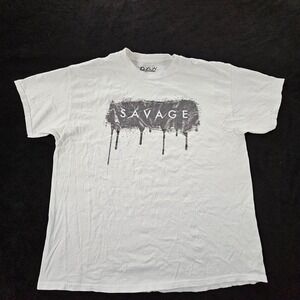 Savage Popular Poison‎ White Short Sleeve Cotton T-Shirt Men's XL
